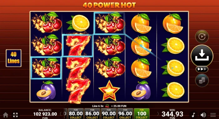 40 Power Hot Coin Boost dobitak u osnovnoj igri
